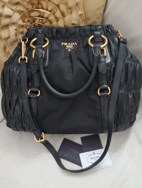 FINAL SALE! Authentic Prada Gaufre Black Leather & Nylon Bag